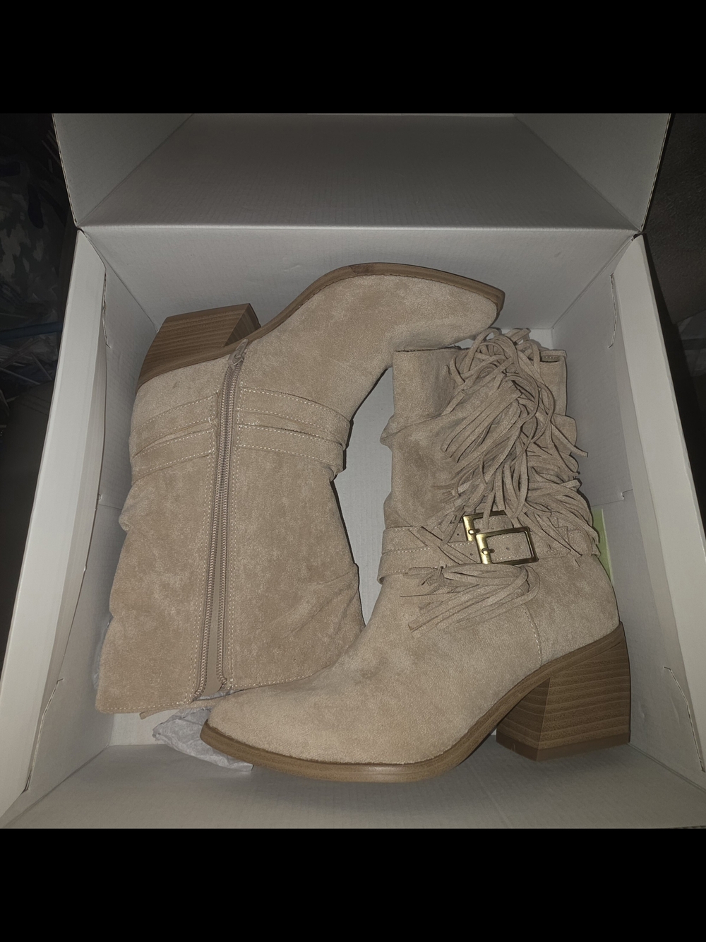 Madden NYC Women's Faux Suede Fringe Boots Size 8 BNIB - Picture 5 of 10